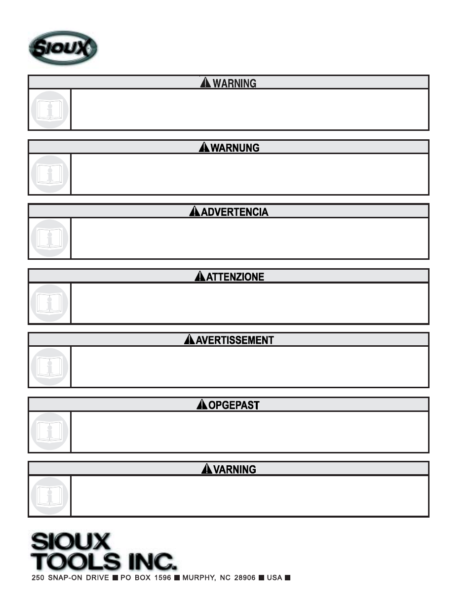 Sioux Tools 1291L User Manual | Page 16 / 16