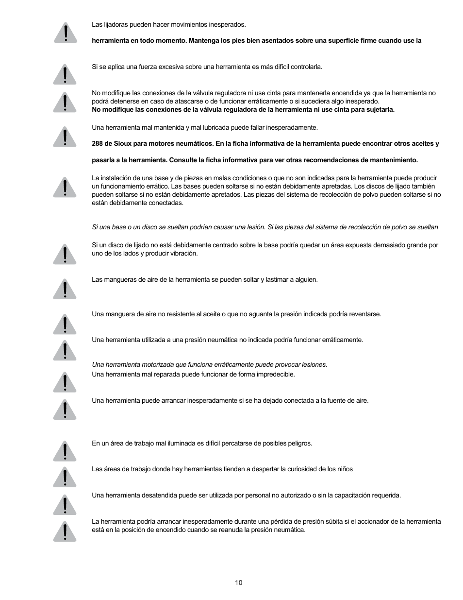 Sioux Tools RO2510-44FNC User Manual | Page 10 / 35