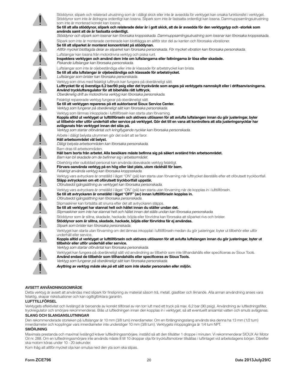 Sioux Tools GO459 User Manual | Page 20 / 25