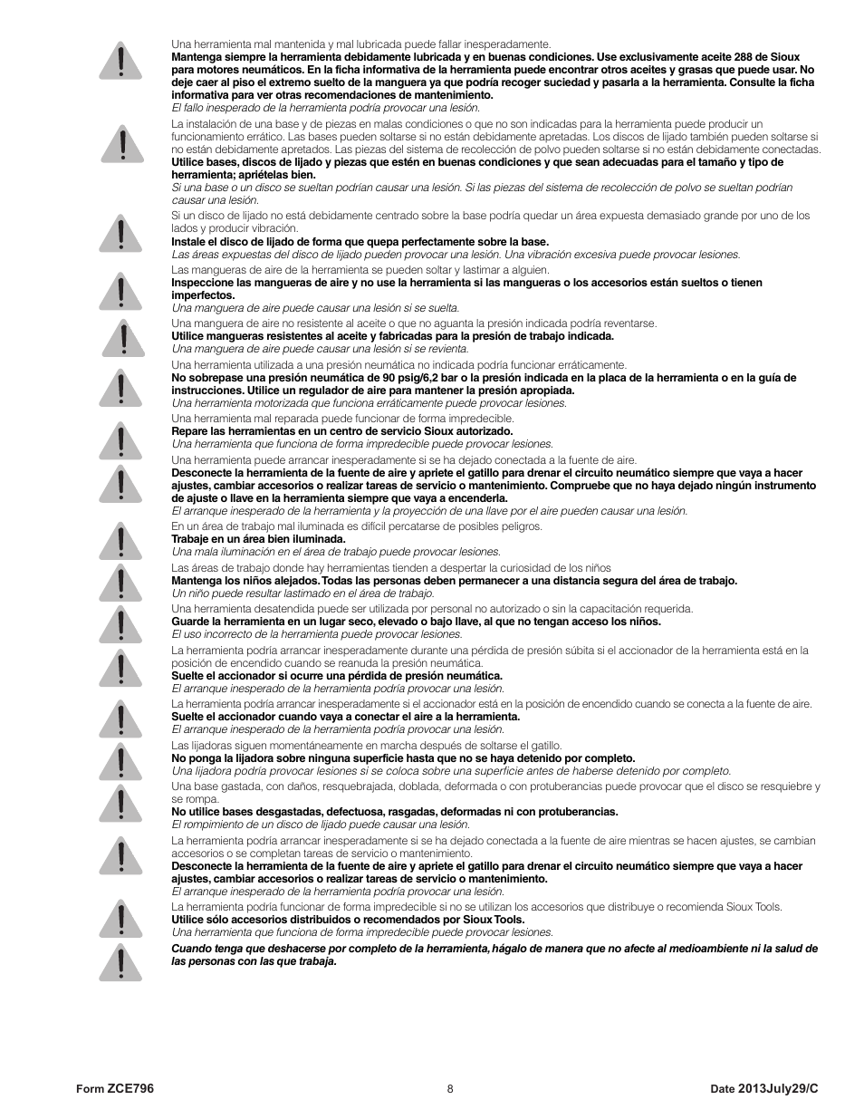 Sioux Tools GO459 User Manual | Page 8 / 25