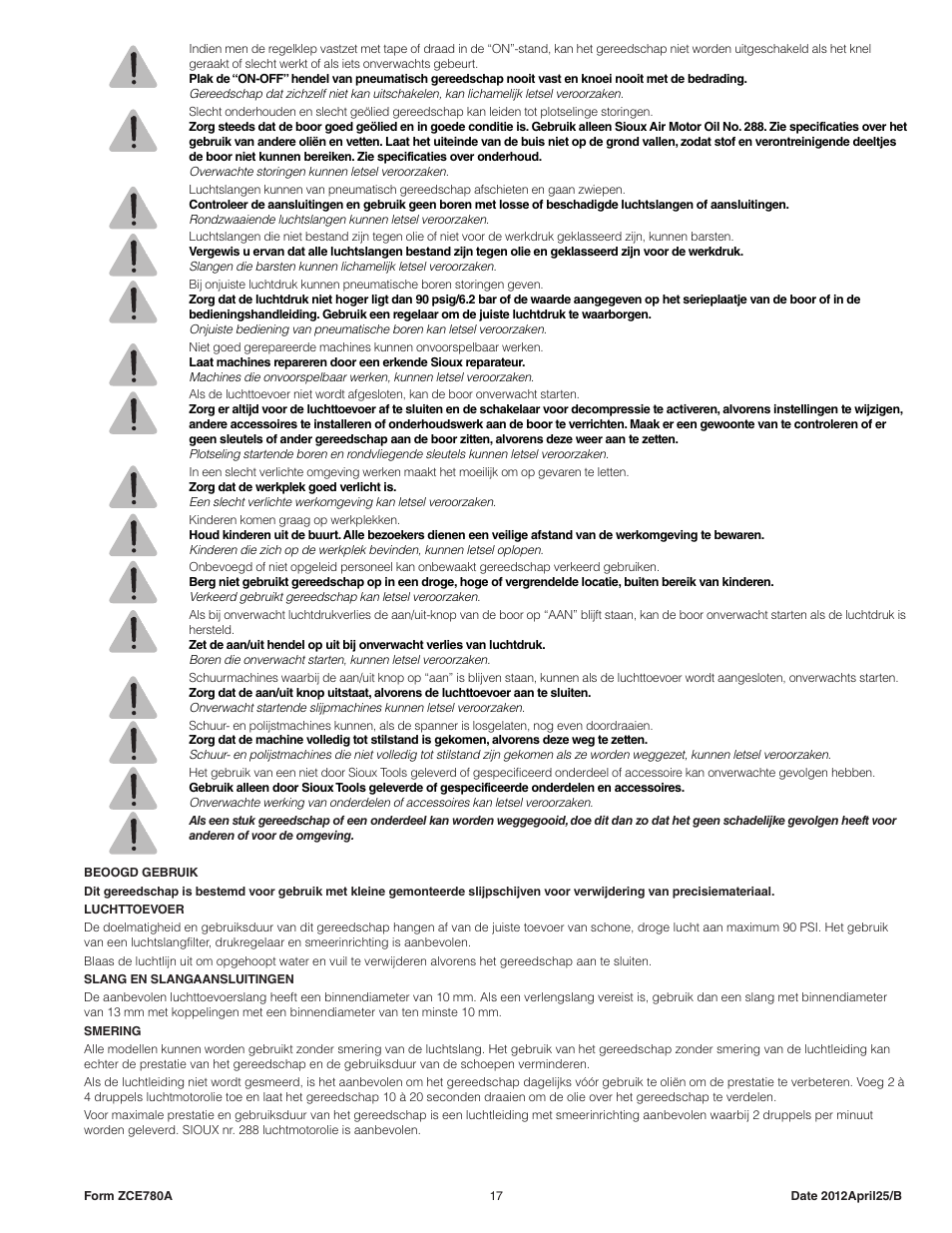 Sioux Tools SPS10P18 User Manual | Page 17 / 25