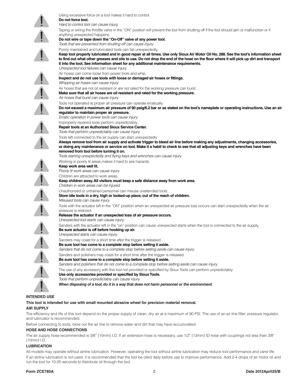 Sioux Tools SPS10P18 User Manual | Page 2 / 25