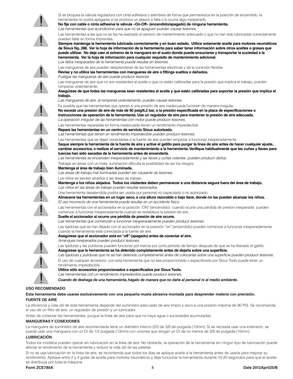 Sioux Tools SPS10P18 User Manual | Page 8 / 25