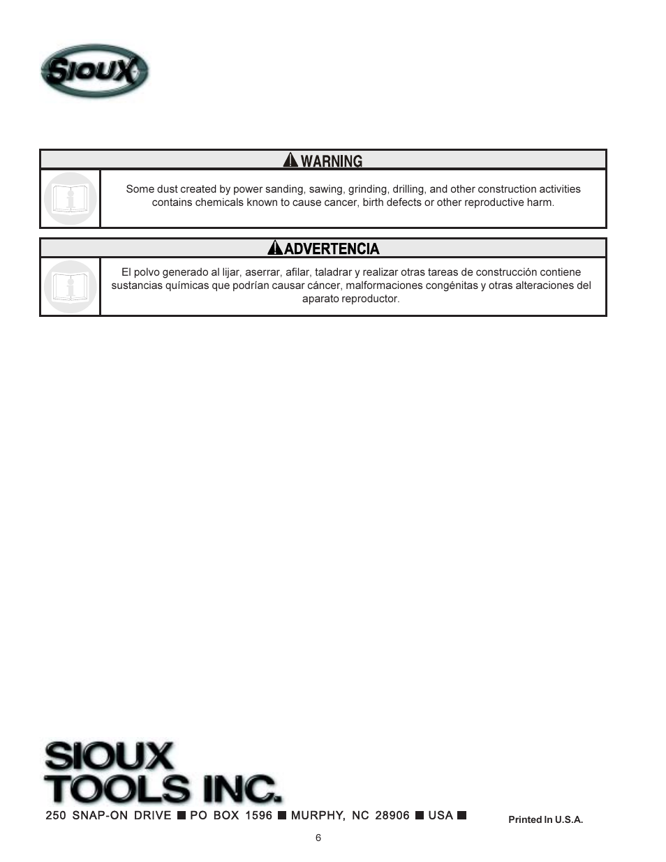 Sioux Tools 697 User Manual | Page 6 / 7