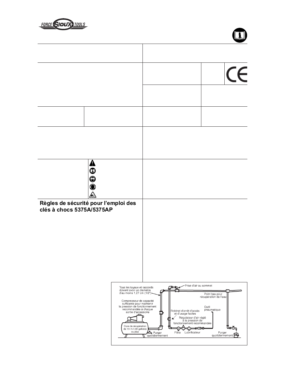 5375a, 5375ap, Clés à chocs pneumatique de 3/4 po | Sioux Tools 5375AP User Manual | Page 4 / 20