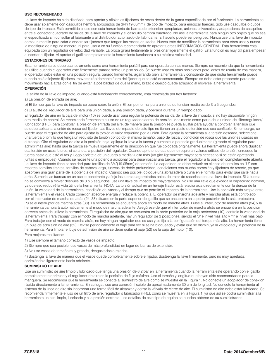 Sioux Tools IW750MP-6R User Manual | Page 11 / 34