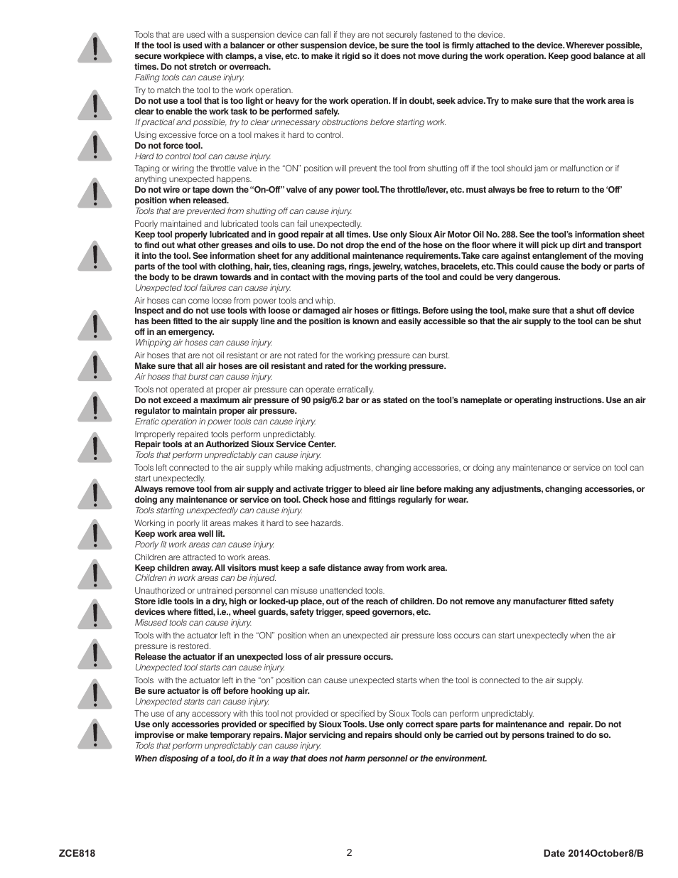 Sioux Tools IW750MP-6R User Manual | Page 2 / 34