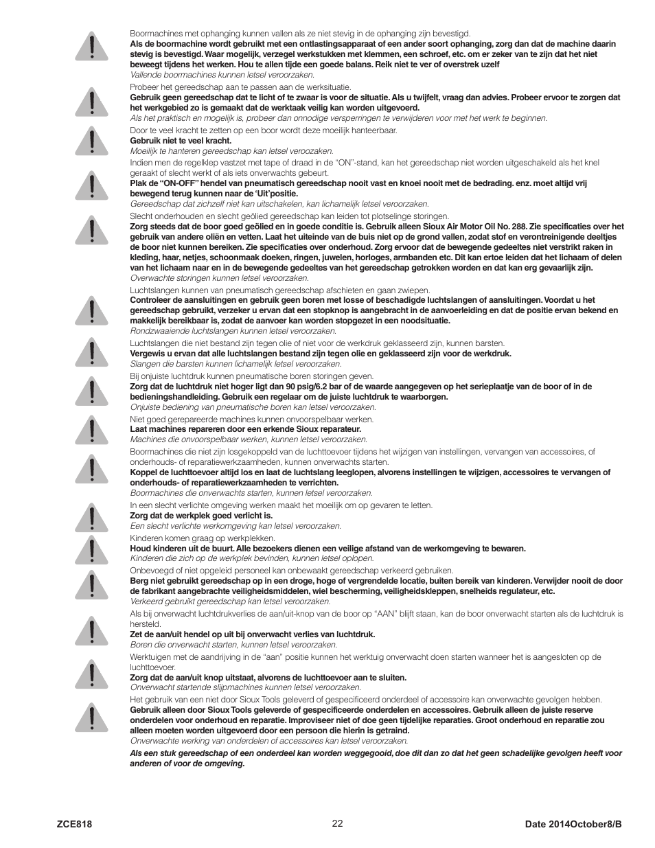 Sioux Tools IW750MP-6R User Manual | Page 22 / 34