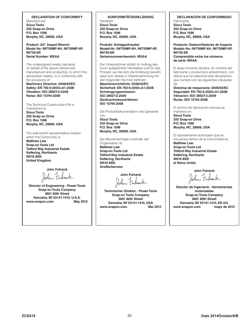 Sioux Tools IW750MP-6R User Manual | Page 30 / 34