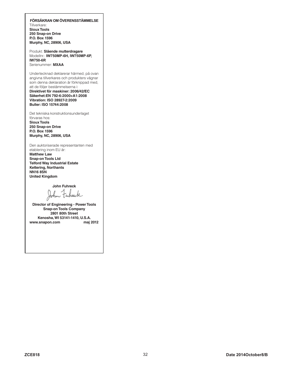 Sioux Tools IW750MP-6R User Manual | Page 32 / 34