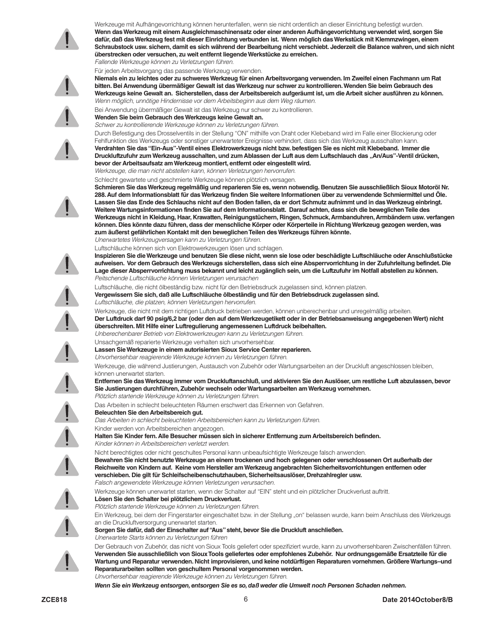 Sioux Tools IW750MP-6R User Manual | Page 6 / 34