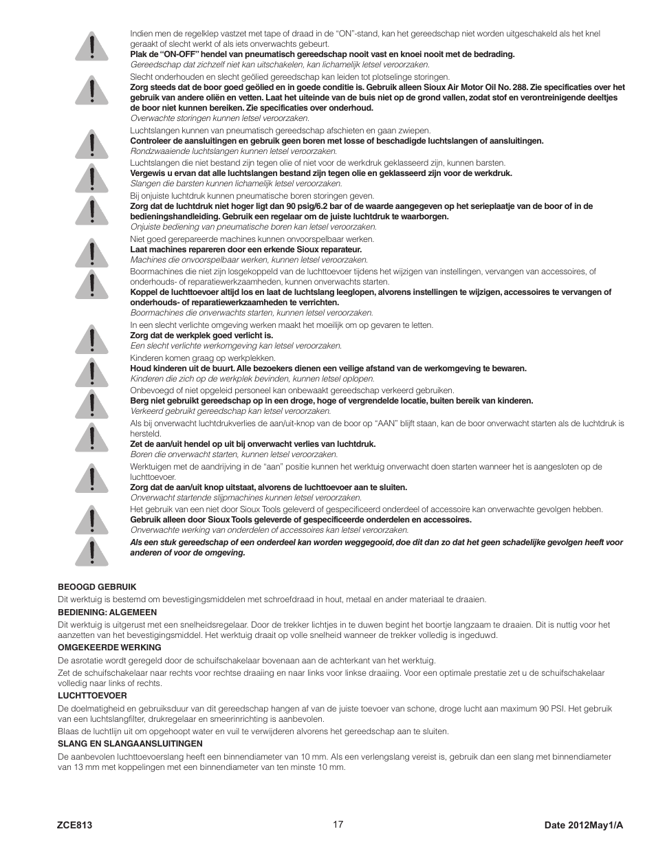 Sioux Tools IW375AP User Manual | Page 17 / 27