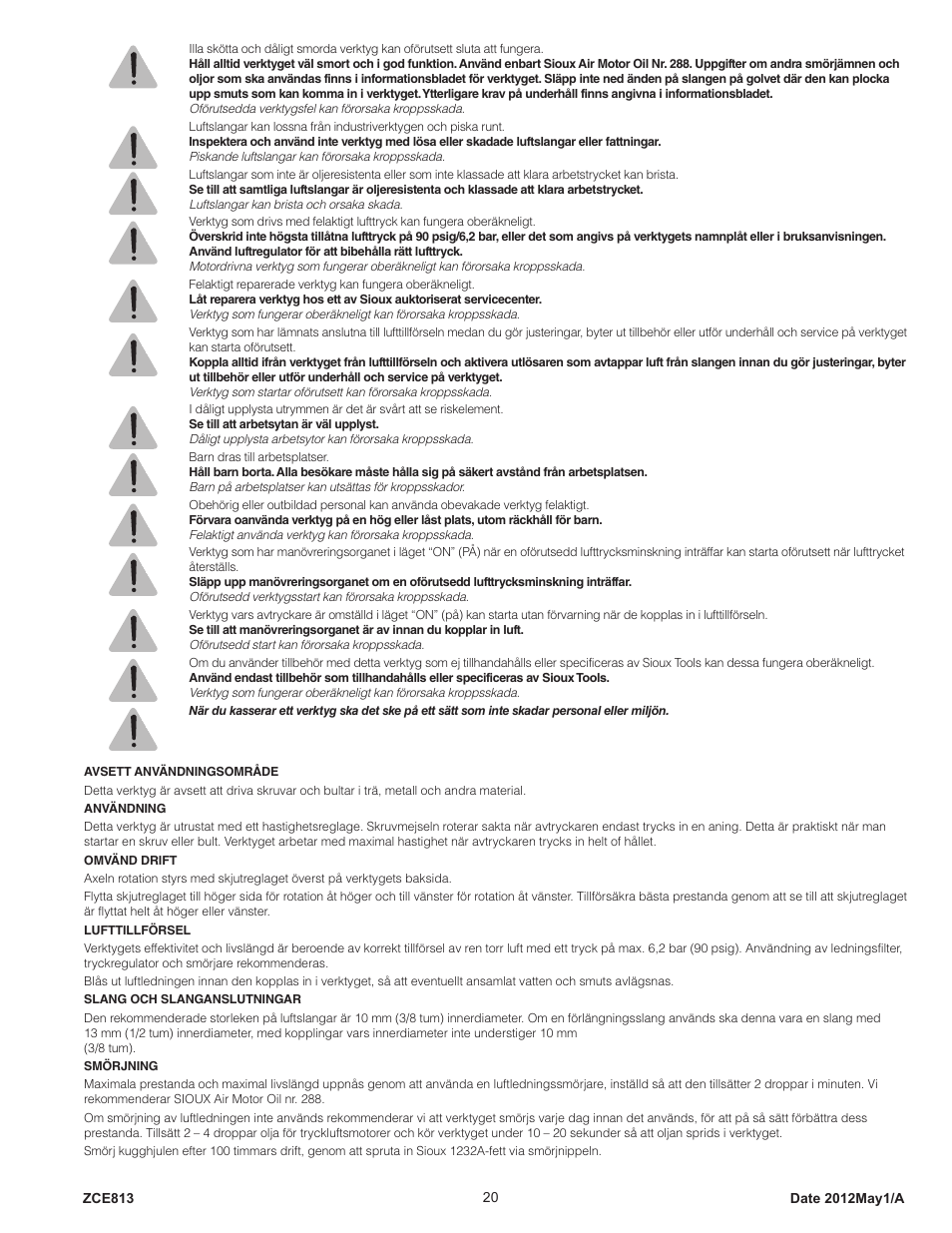 Sioux Tools IW375AP User Manual | Page 20 / 27