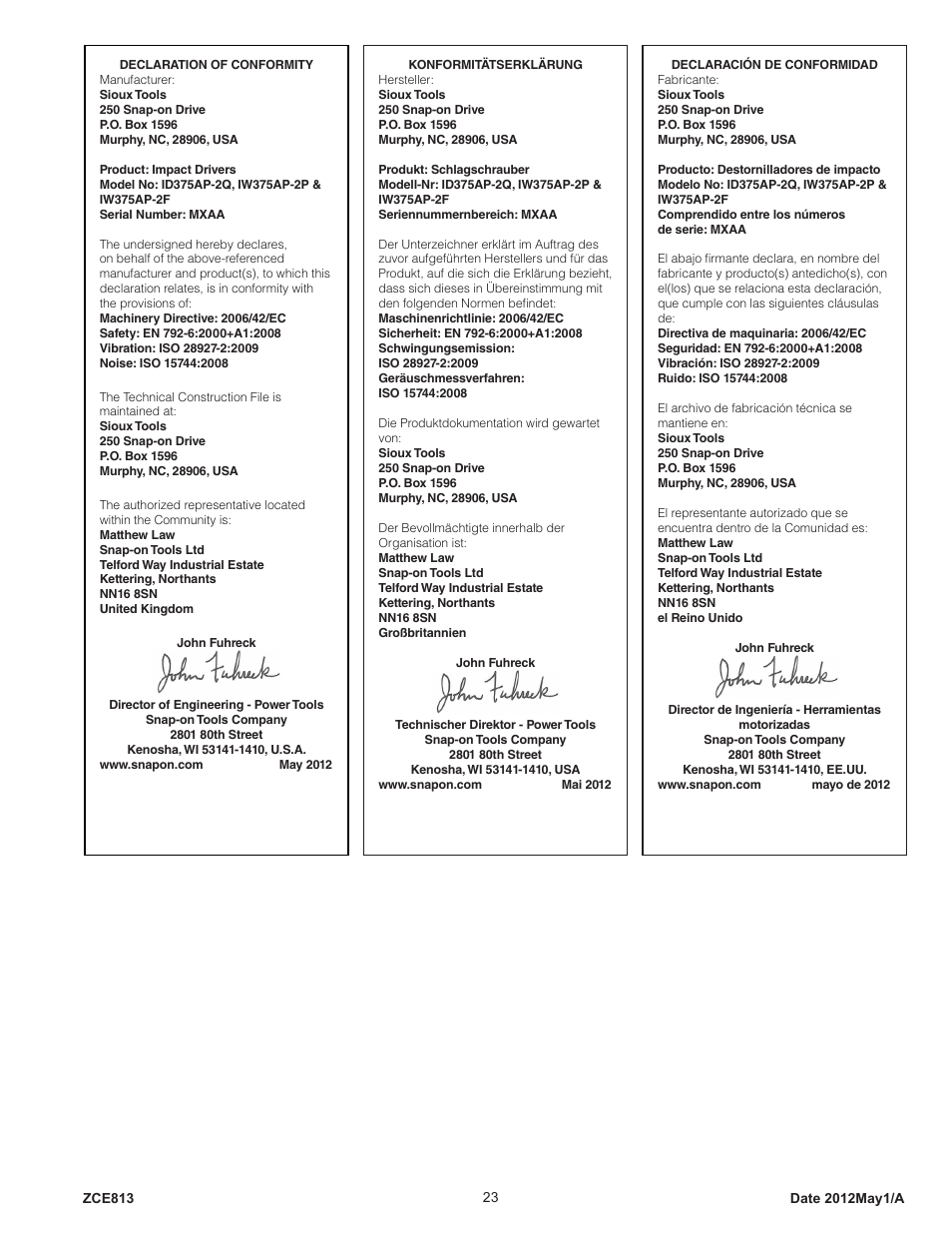 Sioux Tools IW375AP User Manual | Page 23 / 27