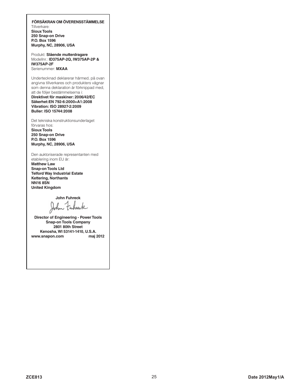 Sioux Tools IW375AP User Manual | Page 25 / 27