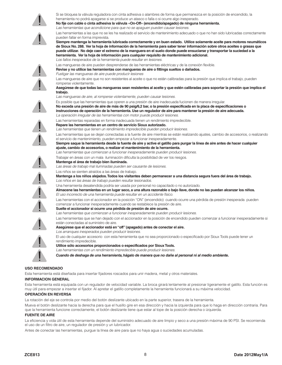 Sioux Tools IW375AP User Manual | Page 8 / 27