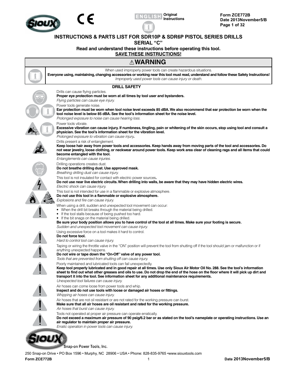 Sioux Tools SDR6P User Manual | 33 pages