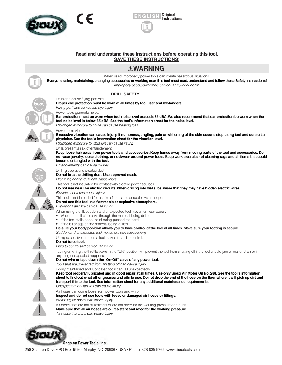 Sioux Tools SDR6P User Manual | 31 pages