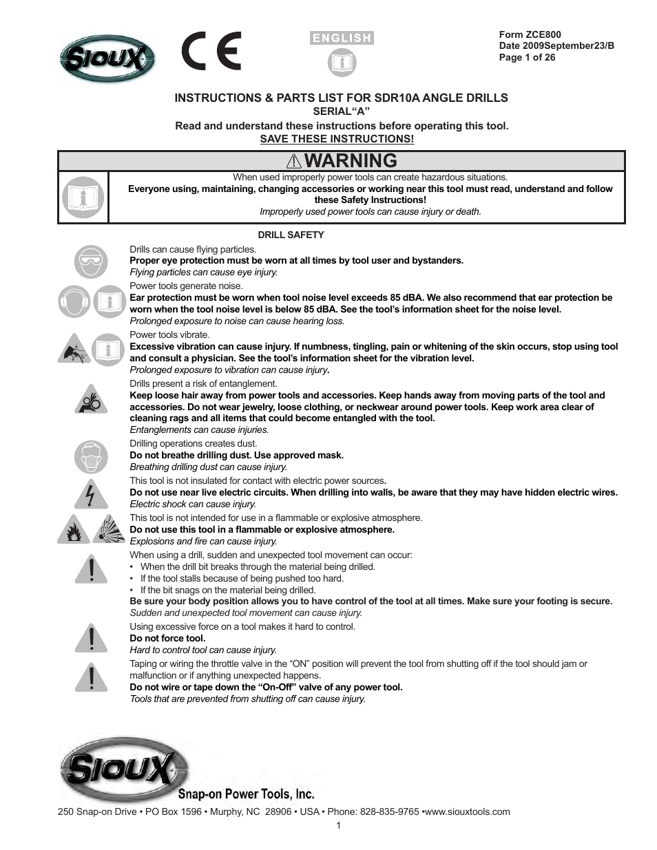 Sioux Tools SDR10A User Manual | 27 pages