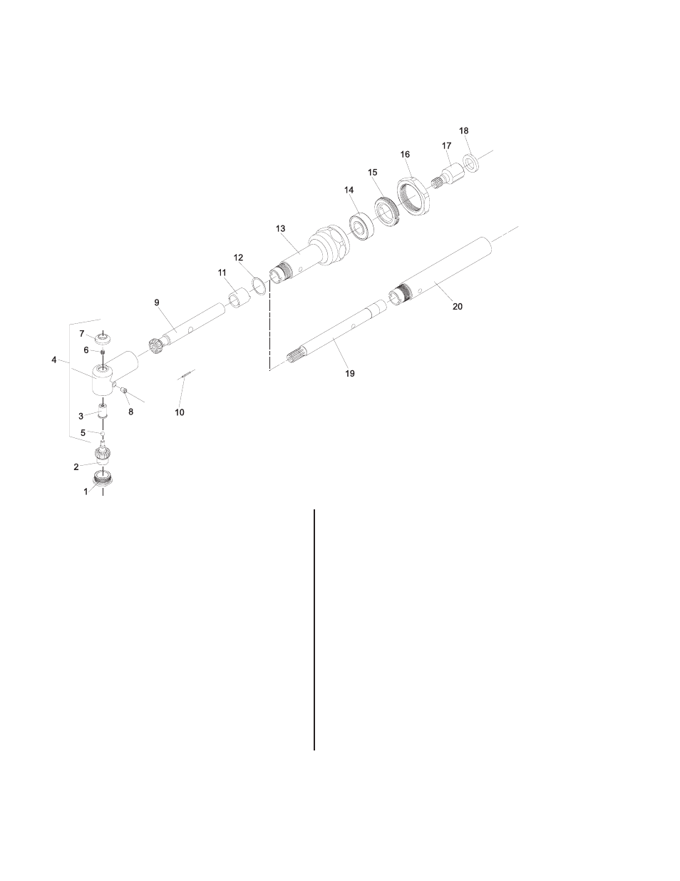 Parts list for 90° angle head assembly | Sioux Tools SERIES 90° User Manual | Page 10 / 12