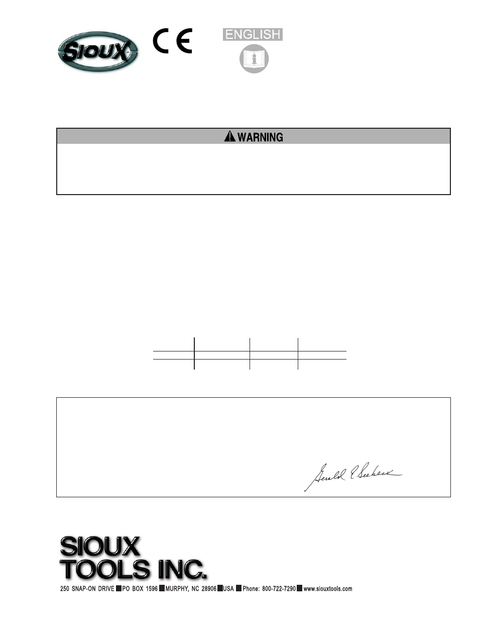 Sioux Tools 1407B User Manual | 10 pages