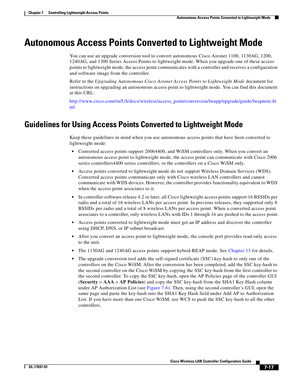 Cisco WIRELESS LAN CONTROLLER OL-17037-01 User Manual | Page 17 / 80