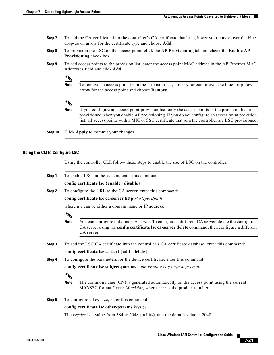 Cisco WIRELESS LAN CONTROLLER OL-17037-01 User Manual | Page 21 / 80