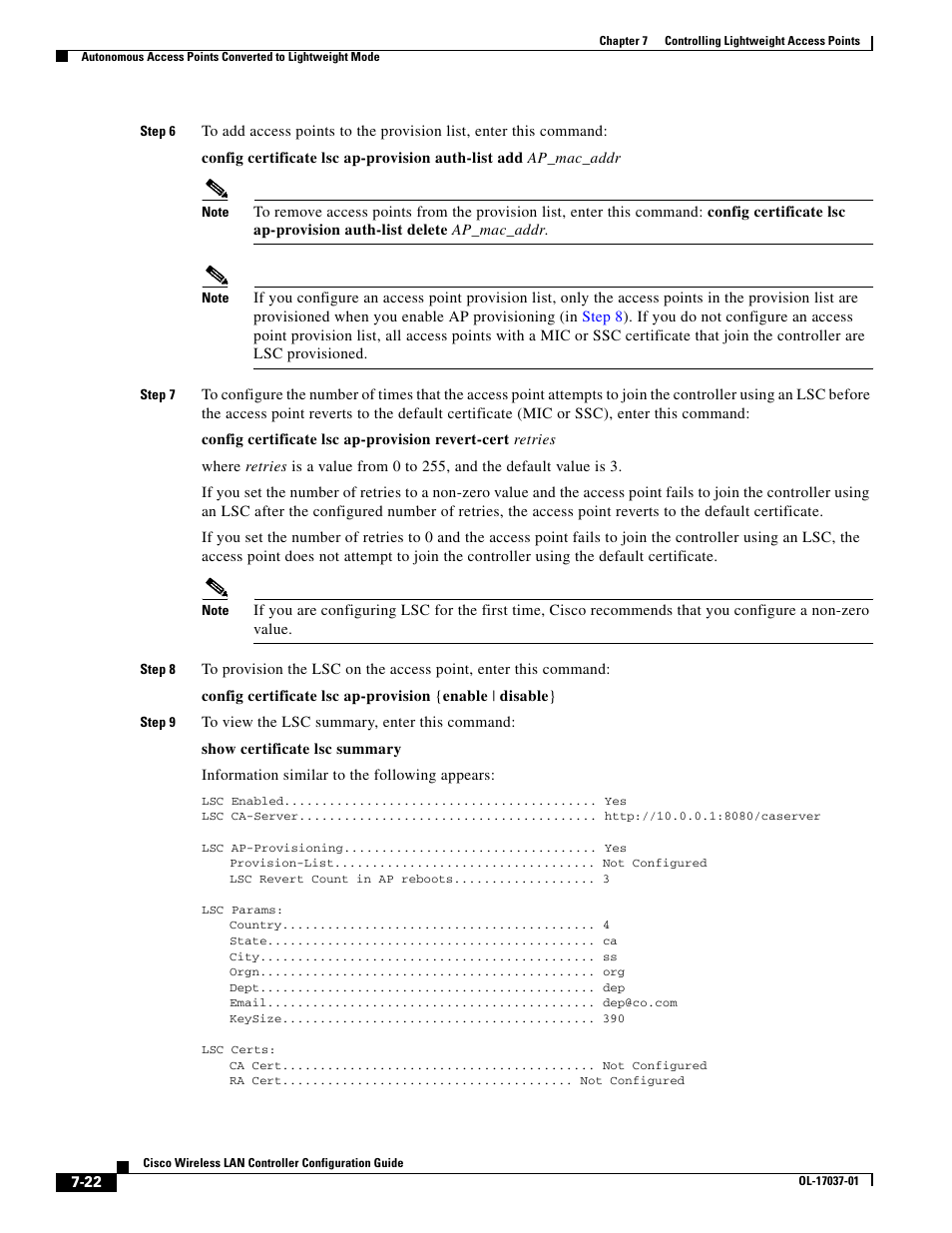 Cisco WIRELESS LAN CONTROLLER OL-17037-01 User Manual | Page 22 / 80