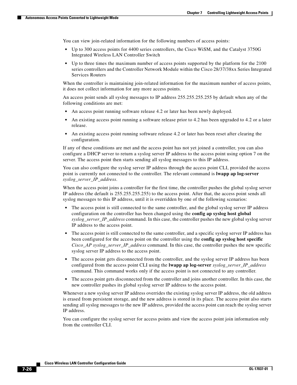 Cisco WIRELESS LAN CONTROLLER OL-17037-01 User Manual | Page 26 / 80
