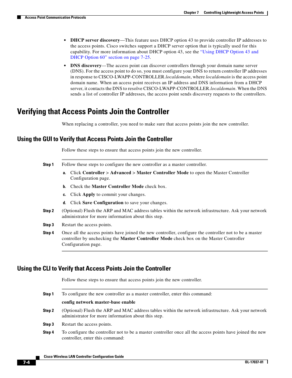 Verifying that access points join the controller | Cisco WIRELESS LAN CONTROLLER OL-17037-01 User Manual | Page 4 / 80