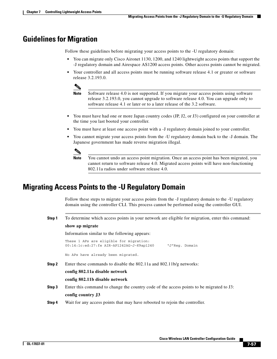 Guidelines for migration | Cisco WIRELESS LAN CONTROLLER OL-17037-01 User Manual | Page 57 / 80