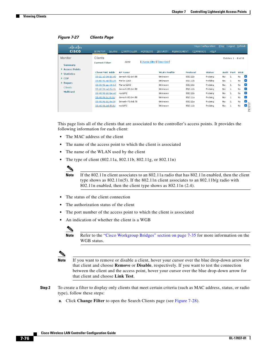 Cisco WIRELESS LAN CONTROLLER OL-17037-01 User Manual | Page 76 / 80