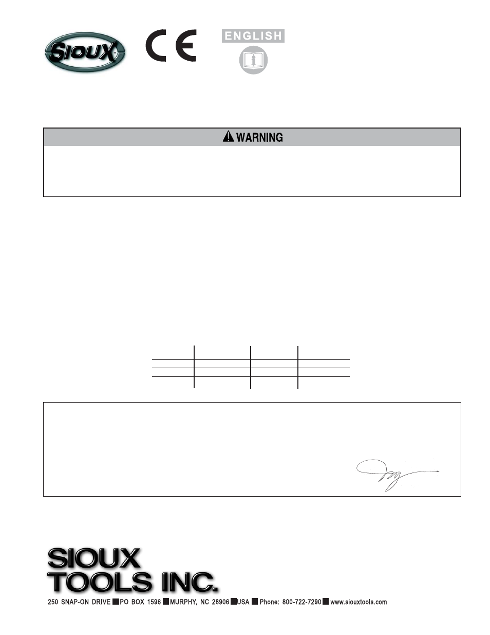 Sioux Tools 1422 User Manual | 11 pages
