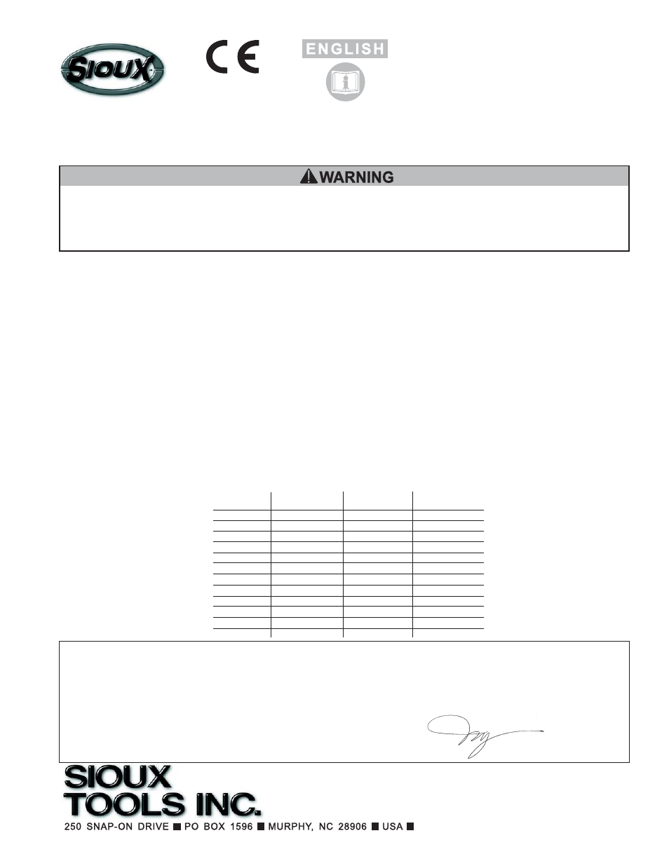 Sioux Tools NO. 1 SERIES “1AM” User Manual | 9 pages