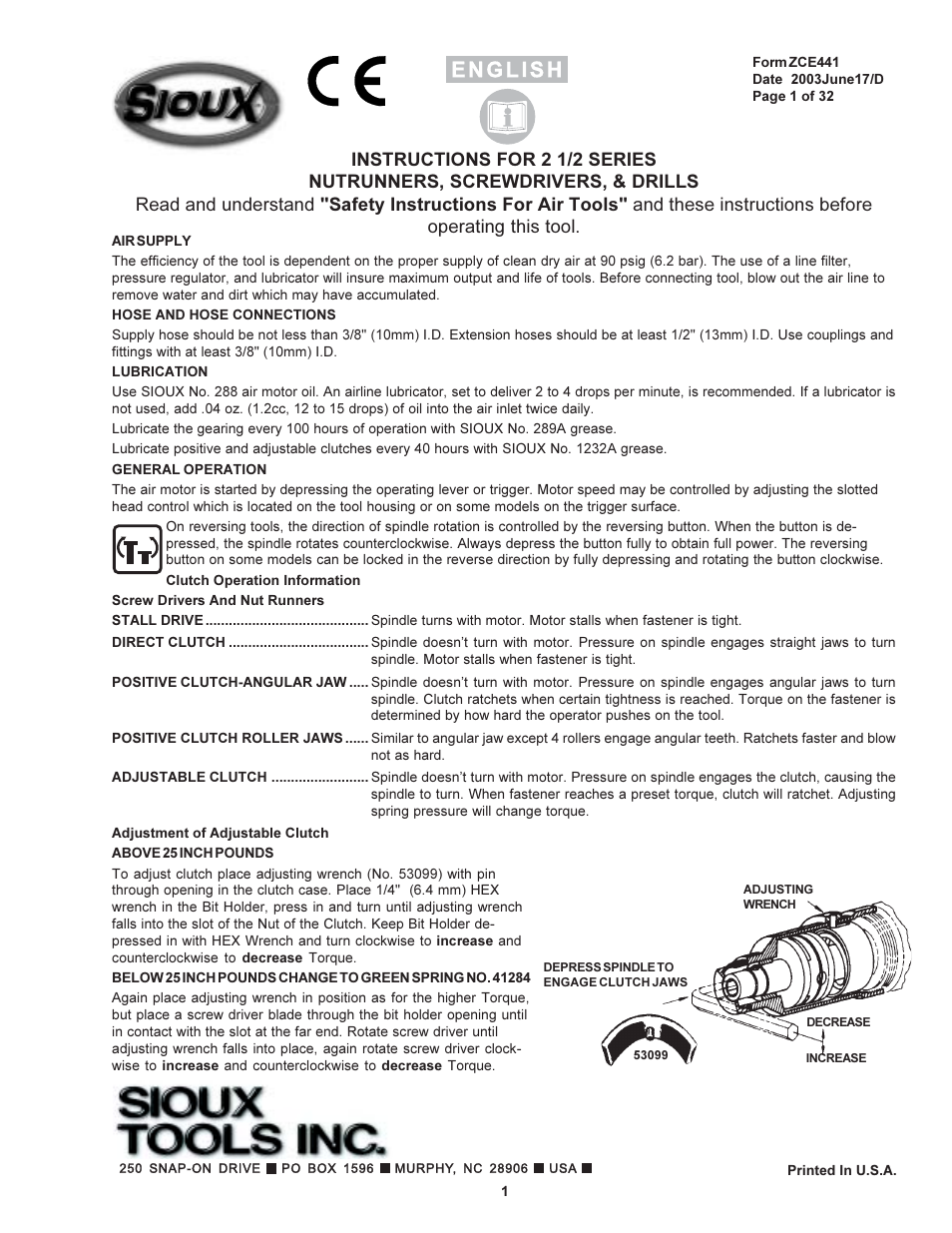 Sioux Tools 2 1/2 User Manual | 33 pages
