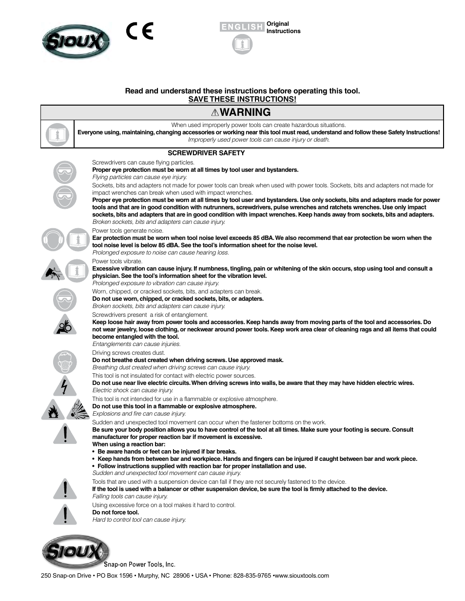 Sioux Tools SSD10P User Manual | 31 pages