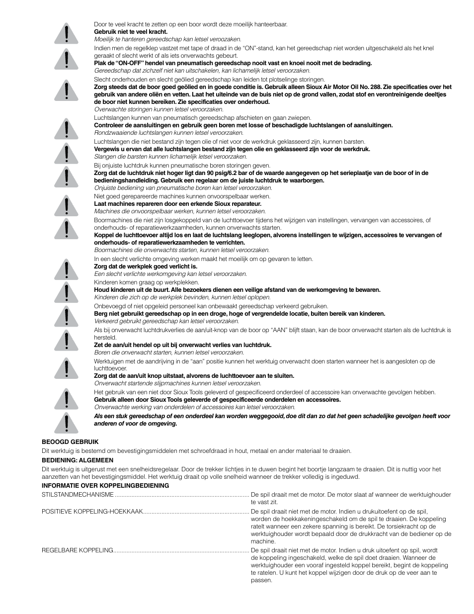 Sioux Tools SSD10P User Manual | Page 17 / 31