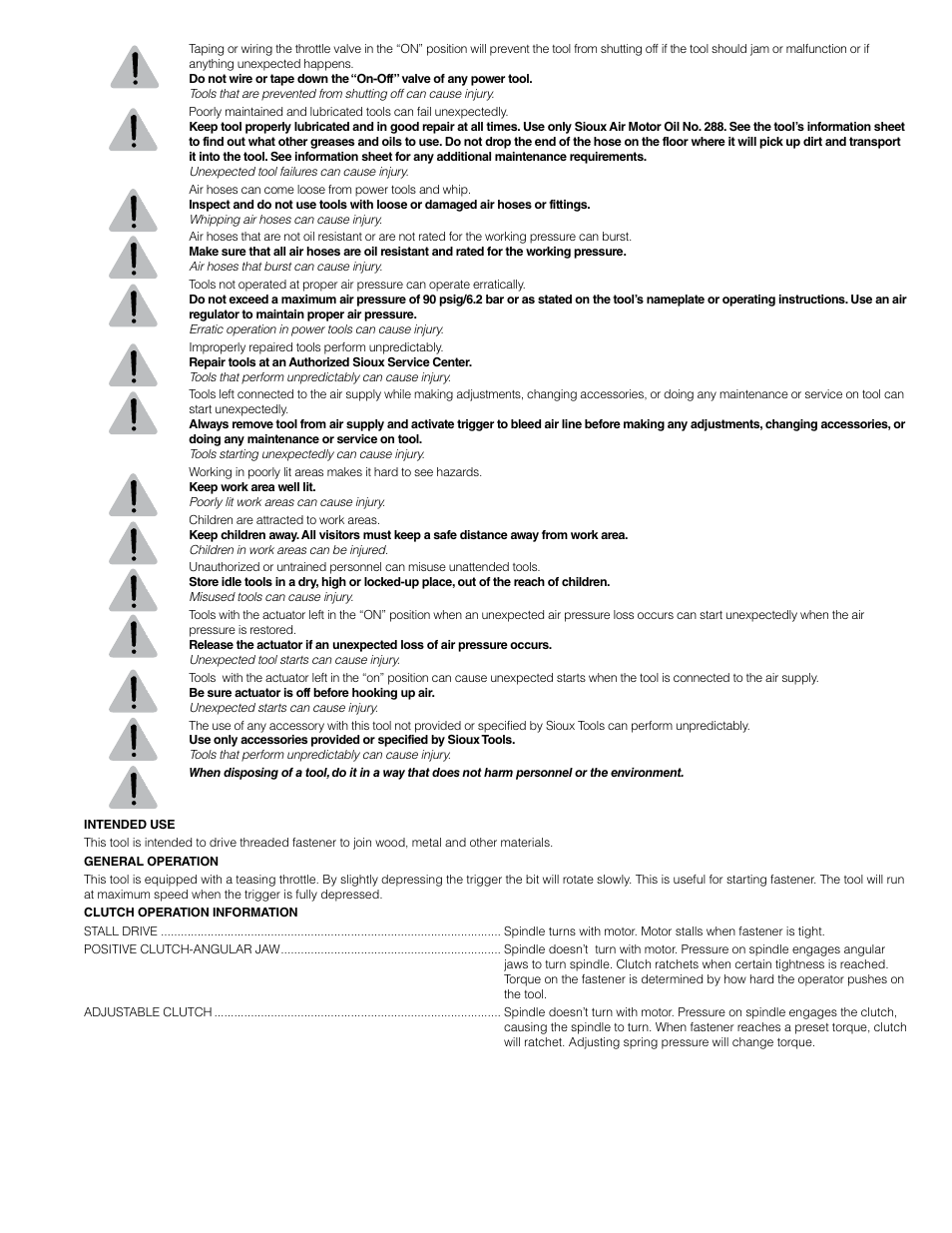 Sioux Tools SSD10P User Manual | Page 2 / 31