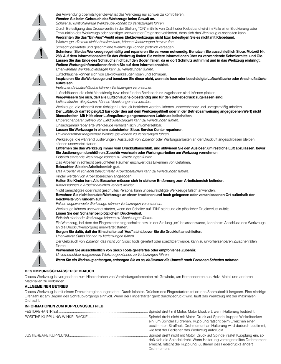 Sioux Tools SSD10P User Manual | Page 5 / 31