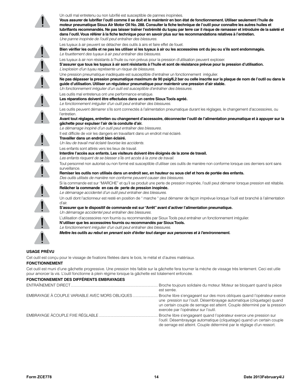 Sioux Tools SSD10P User Manual | Page 14 / 29