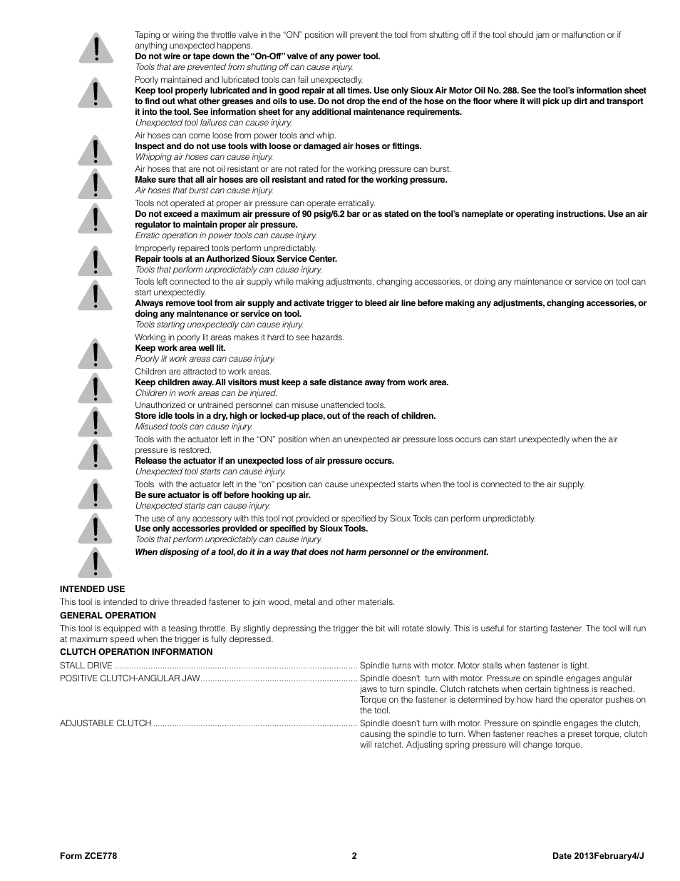 Sioux Tools SSD10P User Manual | Page 2 / 29