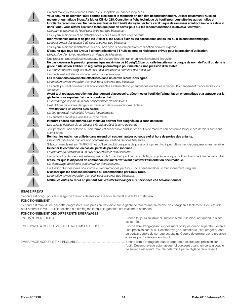 Sioux Tools SSD10S User Manual | Page 14 / 27