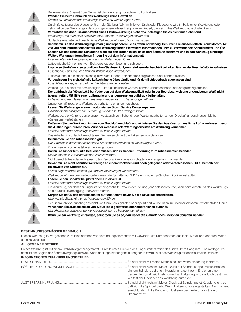 Sioux Tools SSD10S User Manual | Page 5 / 27