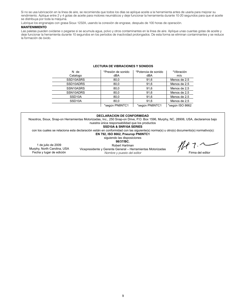 Sioux Tools SSD10A User Manual | Page 9 / 27