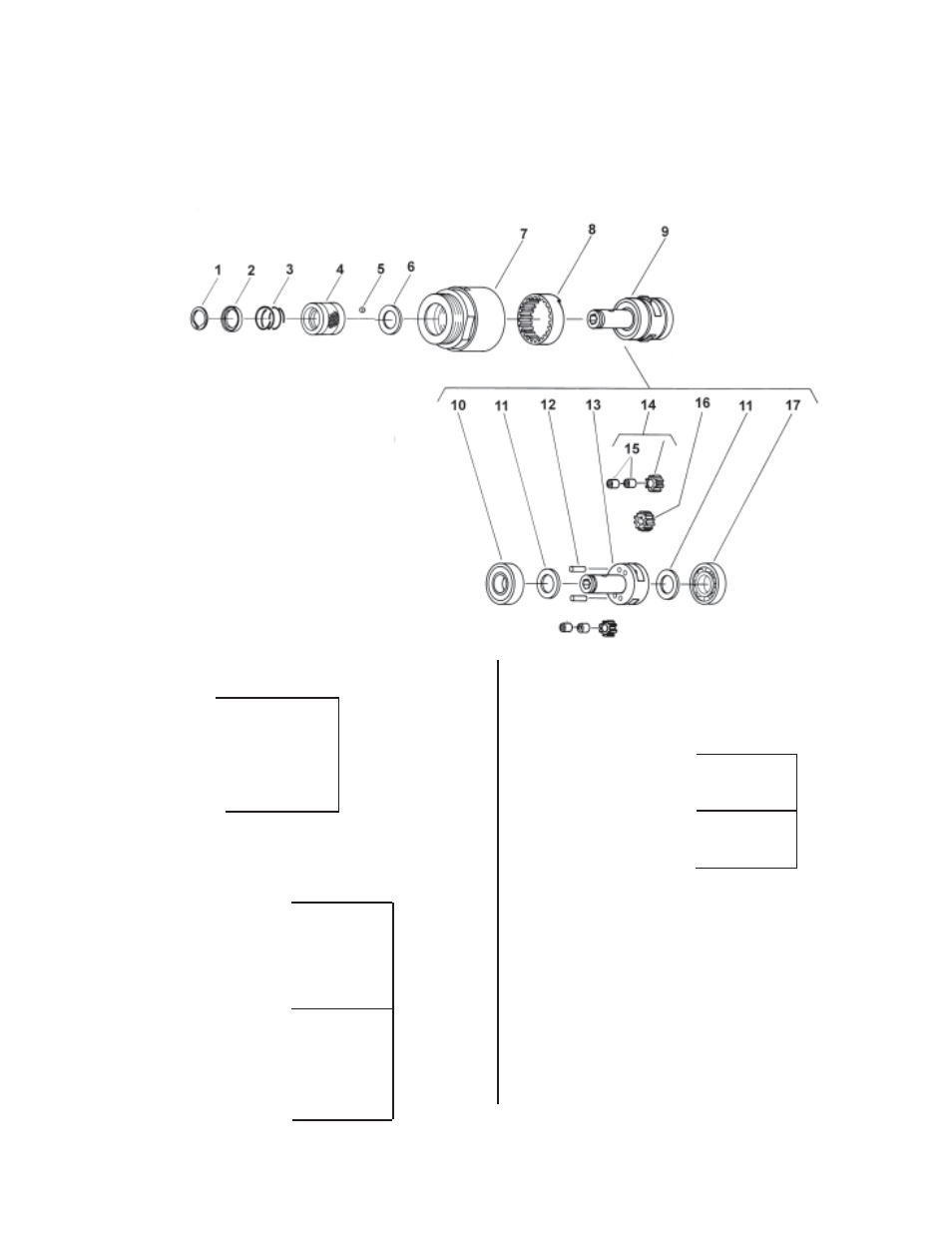 Parts list for, Series single reduction gear case, Sd9apb | Sioux Tools SD9APB User Manual | Page 17 / 22