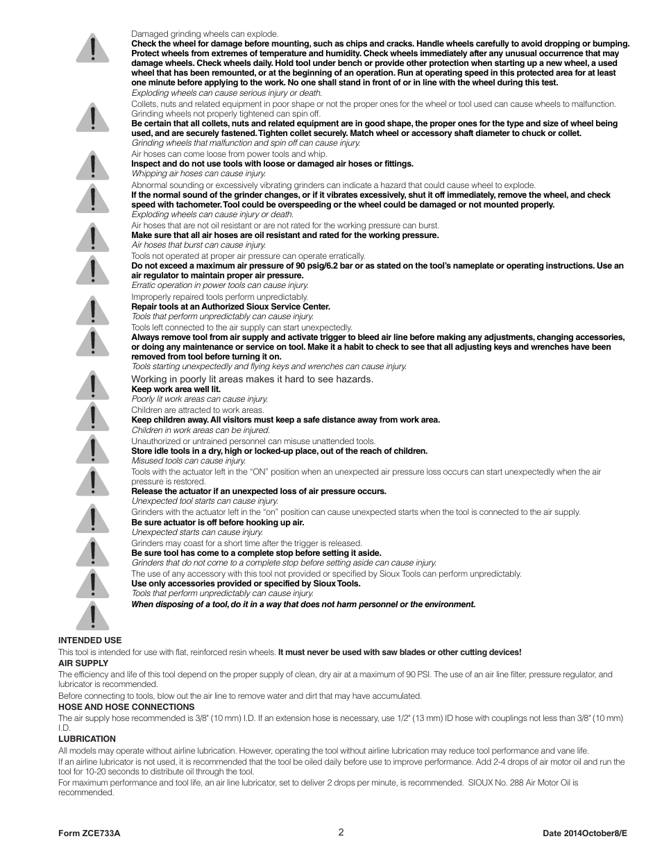 Sioux Tools SCOS1SAX User Manual | Page 2 / 31