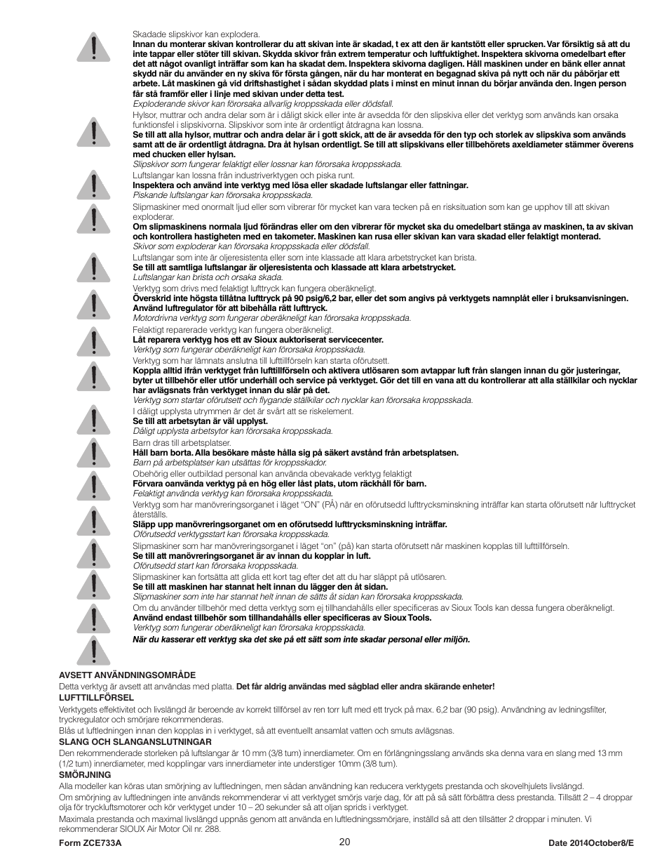 Sioux Tools SCOS1SAX User Manual | Page 20 / 31
