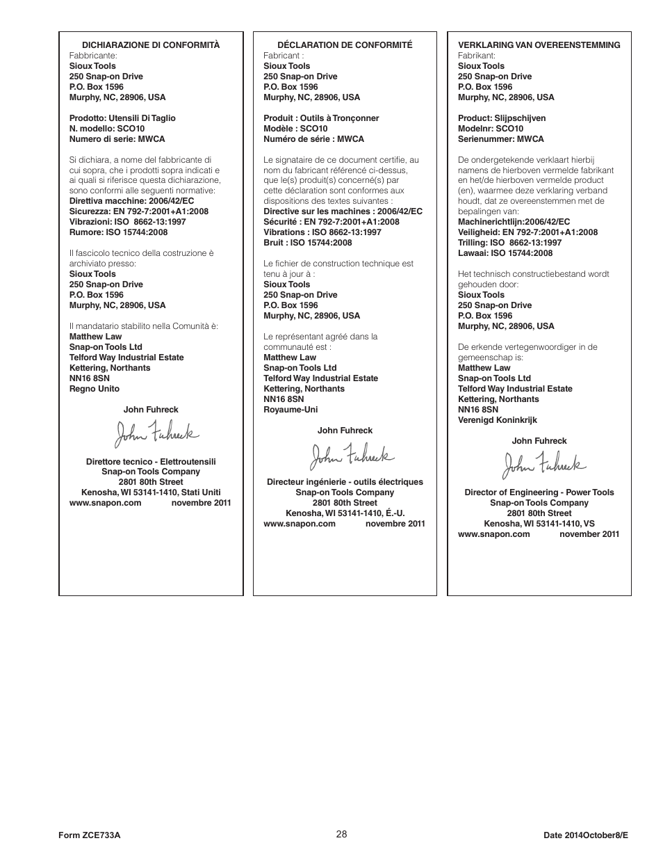 Sioux Tools SCOS1SAX User Manual | Page 28 / 31