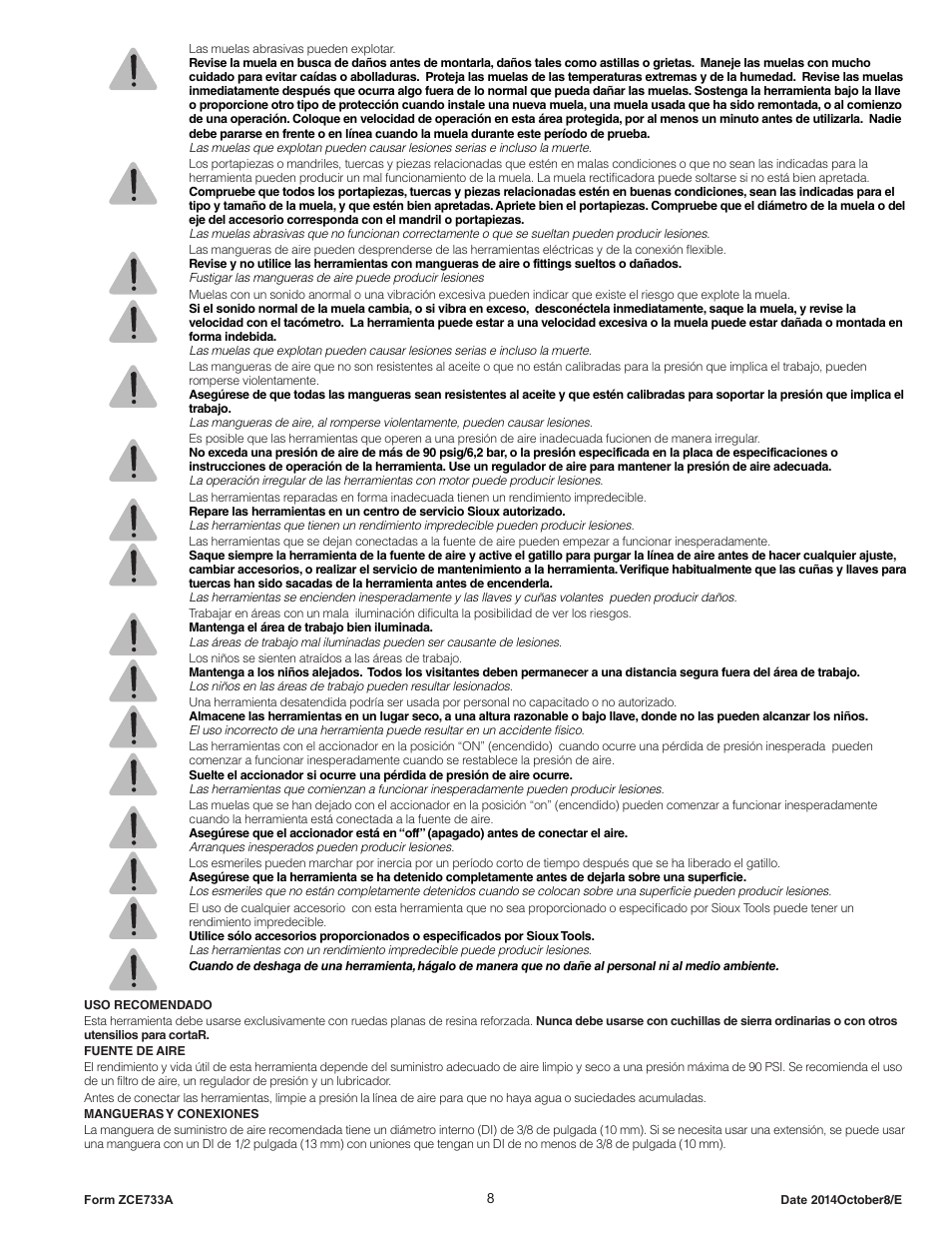 Sioux Tools SCOS1SAX User Manual | Page 8 / 31