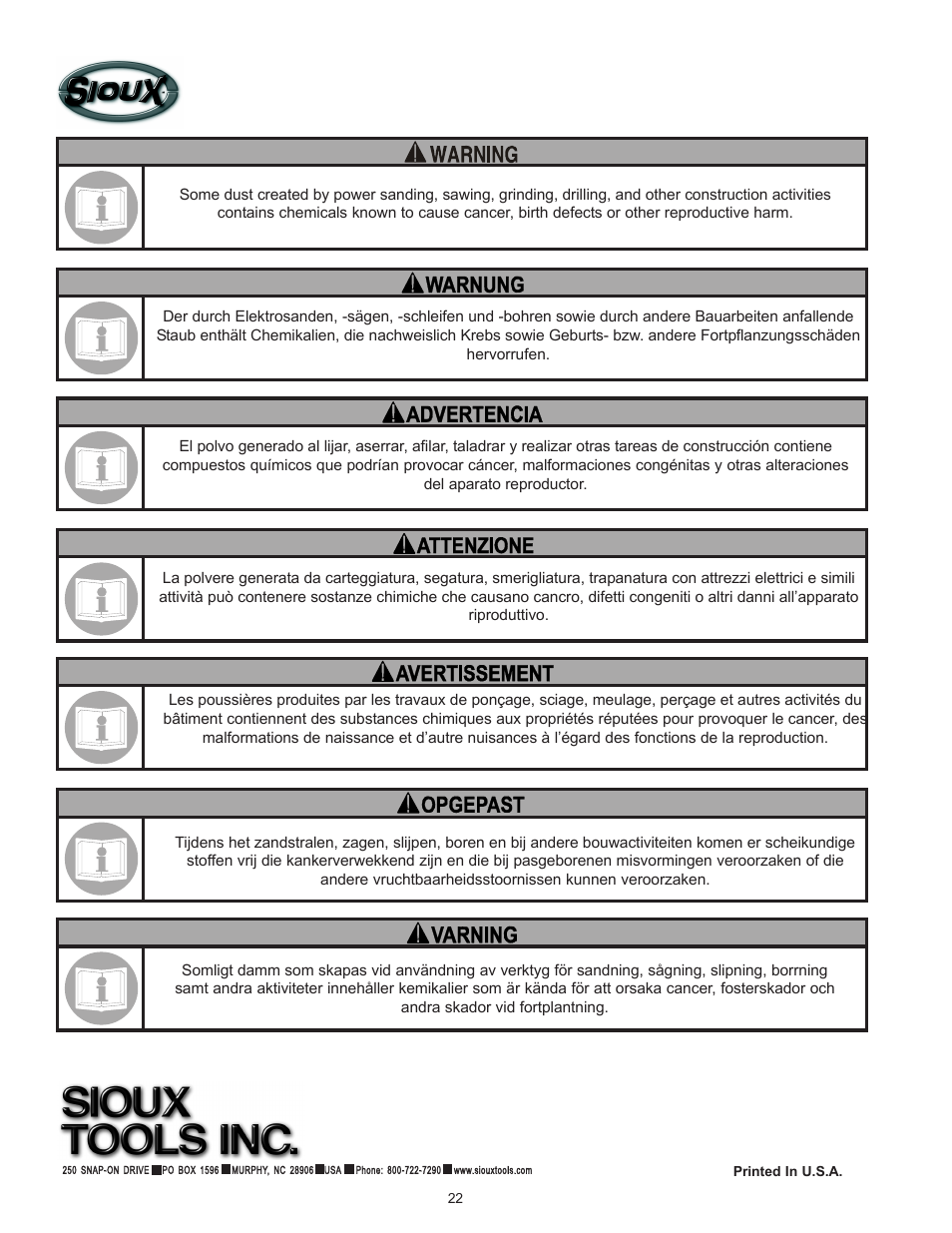 Sioux Tools CN9L User Manual | Page 22 / 25